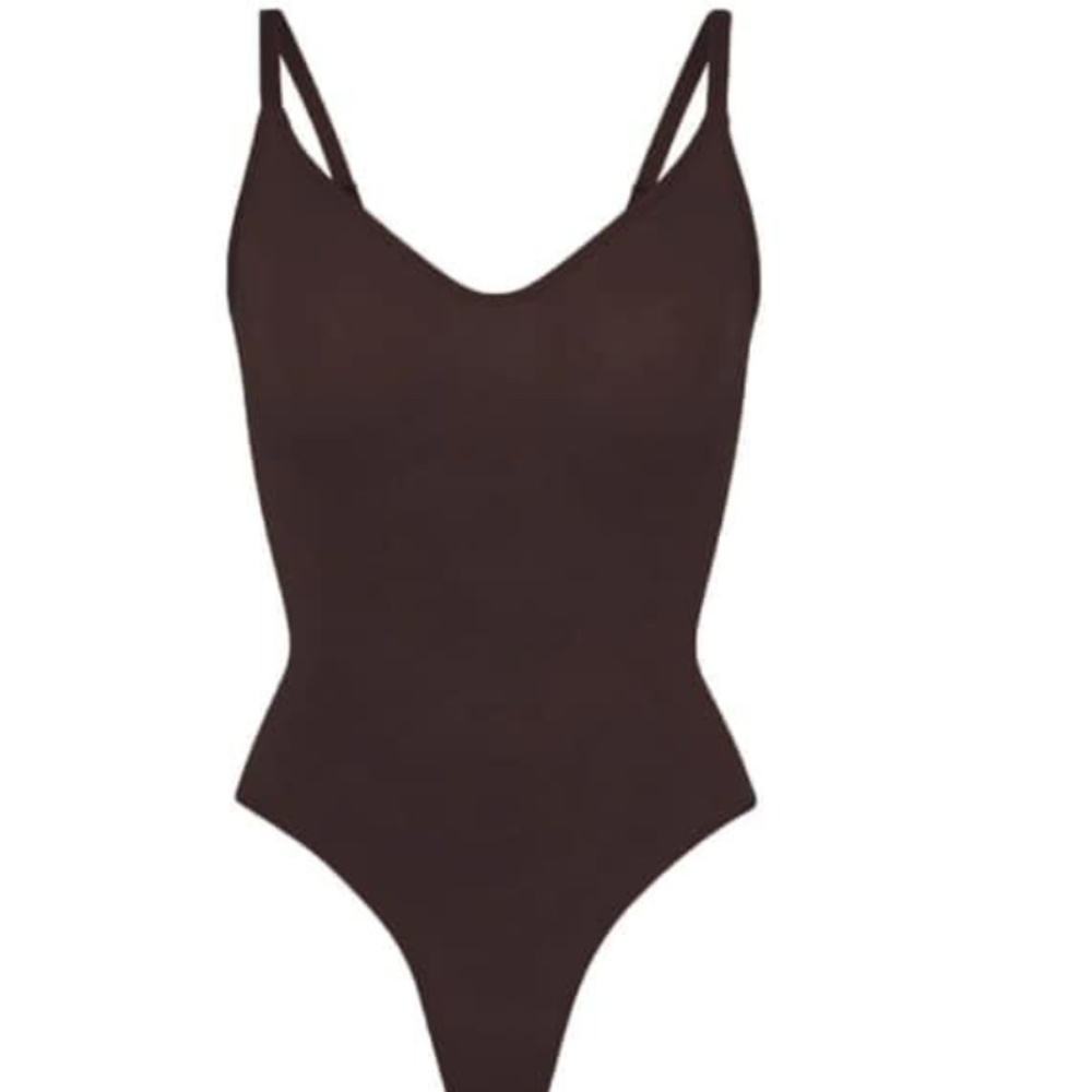 SEAMLESS SCULPT THONG BODYSUIT I espresso